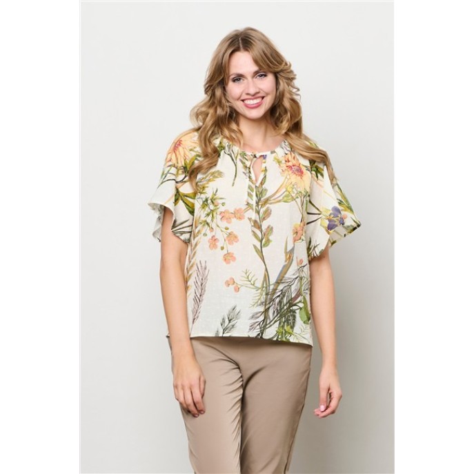 Andco Woman Blouse Axelle Flower wit